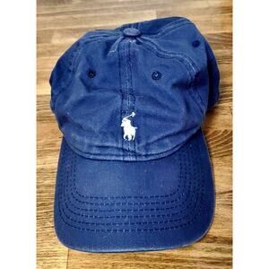 POLO Ralph Lauren Navy Hat White Pony Toddler Cap Hat Size 7, 100% Cotton